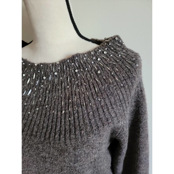 Apt 9 Bedazzled Brown Sweater Sz L - Picture 3 of 8